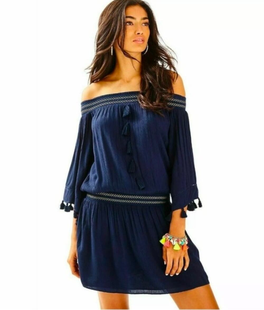 Lilly Pulitzer Joelle off-the-shoulder dress. Size S. Ret. $178